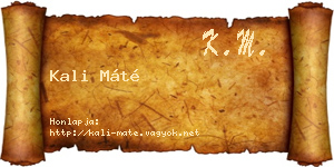 Kali Máté névjegykártya